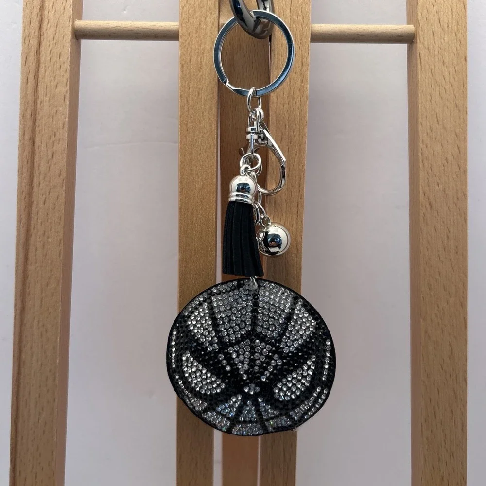 Spiderman Face Bling Bag Charm / Keychain W/ Tassel